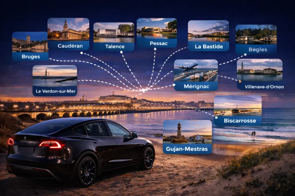 Autres destinations en VTC autour de Bordeaux