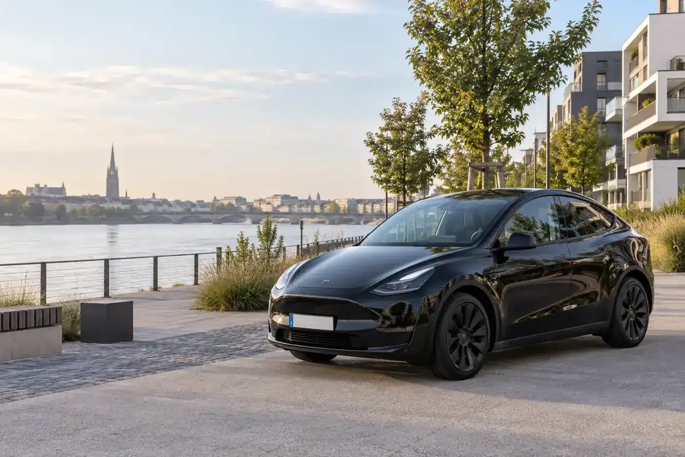 VTC Bègles, berline noire sur les bords de Garonne à Bègles